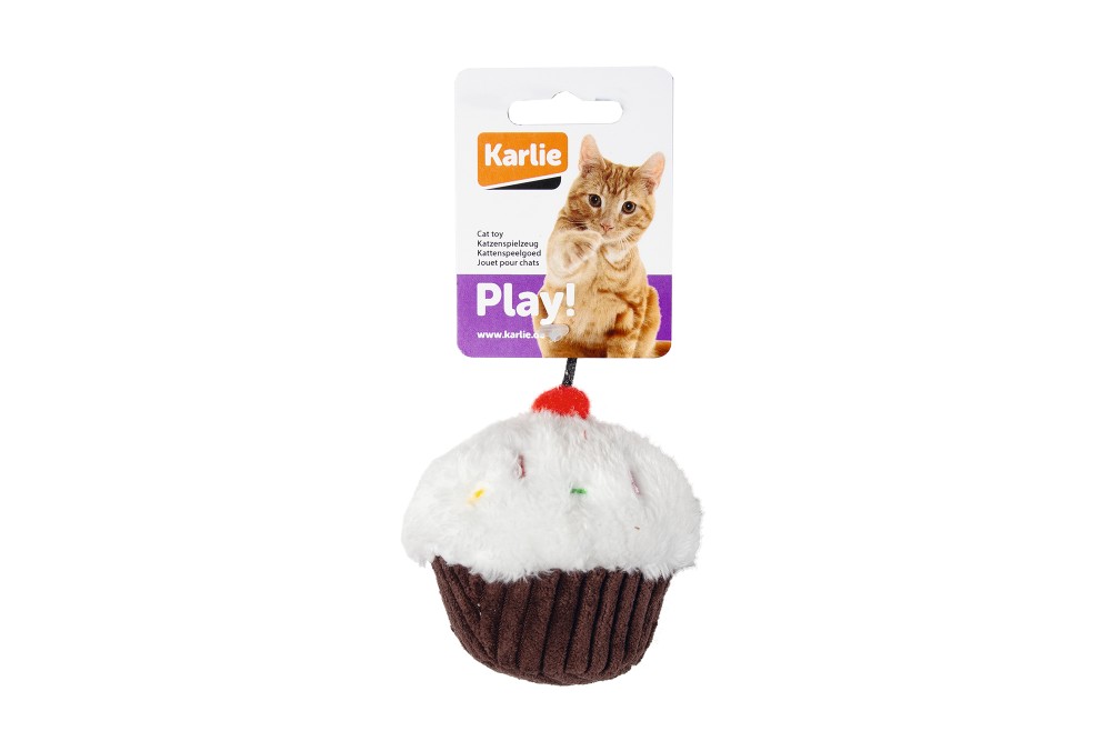 Karlie Katzenspielzeug Cupcake weiß/braun